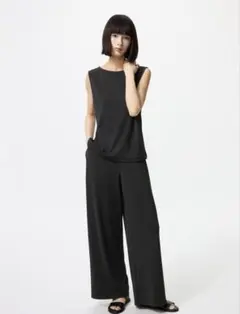 クレープジャージーストレートパンツ