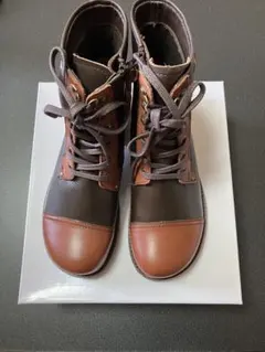 ブラウン ハイカットブーツ 合成皮革