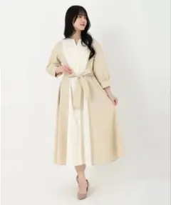 新品未使用　ストロベリーフィールズクリーム色 長袖シャツワンピース