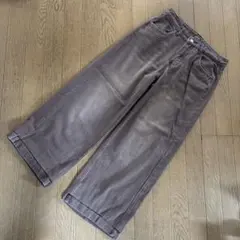 SHEIN　デニムワイドパンツ ブラウン　Ｌ