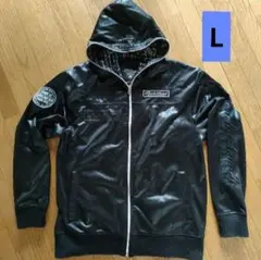 ■サイズL 合成皮革風フード付きジャンパー