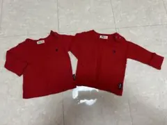 ポロベビー　赤ロンT 2枚セット