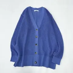 美品✨エブール コットンドライブメッシュVネックニットカーディガン 24SSのサムネイル