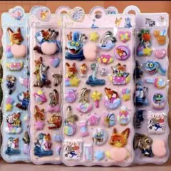 ４枚セット　ズートピア　おしりシール　立体シール　マシュマロシール　お尻シール