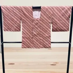 セール開催！《コート特集》　道行コート　朱赤ぼかし 斜め縞 鹿の子絞り道行