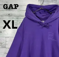 GAP ギャップ バックプリント入り パーカー オーバーサイズ パープル XL