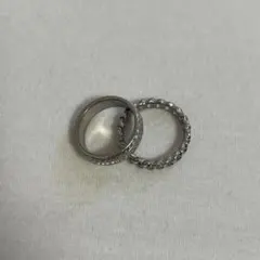 シルバー ツイストデザイン リング 2個セット