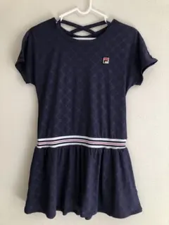 テニスウェア　FILA ネイビー クロスストラップ ワンピース S