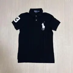 【新品】 Polo Ralph Lauren ビッグポニー ポロシャツ 黒 短丈