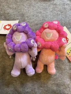 推しカラーミャクミャク　ボールチェーンマスコット　ピンク、パープル２色セット