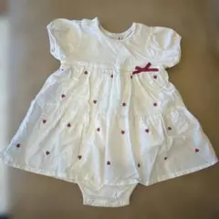 petit main ハート柄ロンパース 80