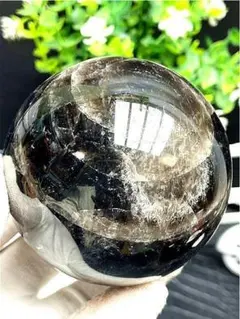 113mm AAA級魔除け天然モリオン黒水晶丸玉b91C1/145C17D - メルカリ