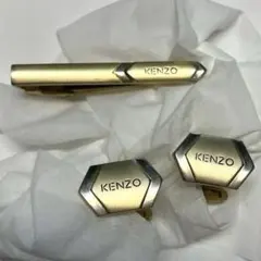 KENZO ケンゾー　カフリンクス&ネクタイピン　セット　ゴールド×シルバーのサムネイル