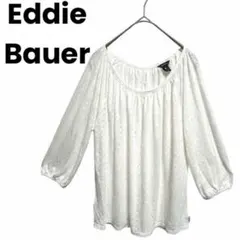 ❶ エディーバウアー EddieBauer 総柄 カットソー PS 白ホワイト