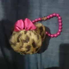 ディズニー レオパード ヒョウ柄 ミニー ファー ストラップ　キーホルダー