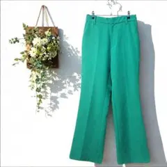 PAGEBOY セミフレアパンツ L 緑 センタープレスのサムネイル