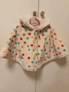 MIKIHOUSE 水玉ポンチョ フリース　70〜90cm