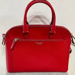 kate spade レッド ハンドバッグ 保存袋付き - メルカリ