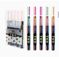 TWO TONE ハイライター 2色蛍光ペン 4本セット