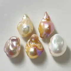 訳あり　淡水バロックパール　5粒セット