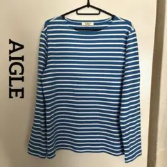 AIGLE ロンT カットソー　バスクシャツ　ボーダー　青×白
