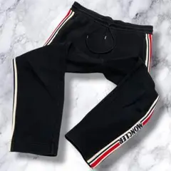MONCLER スウェットパンツ ブラック トリコロールライン美品! - メルカリ