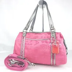 COACH コーチ 2Way ショルダーバッグ ポピー ピンク ハンドバッグ