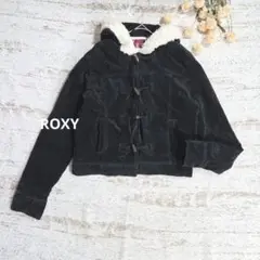 ROXY／フード付きダッフルショートジャケット ブラック【 L】