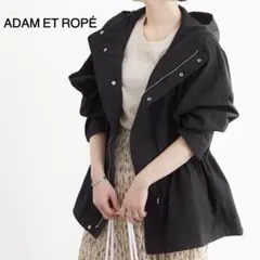 フーデットドロストギャザーブルゾン ブラックADAM ET ROPE'