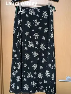 【Laura Ashley】フラワープリント 花柄スカート黒白