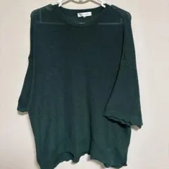ダークグリーン ニットセーターのサムネイル