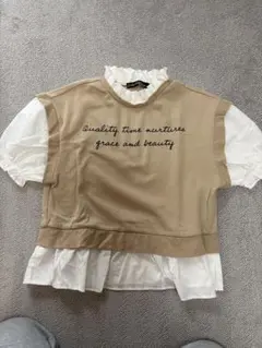 Dolly Ribbon フリル付きTシャツ 140