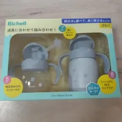 Richell ストローマグセット グレー