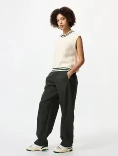 送料無料♡UNIQLO ドライスウェットカーブパンツ/丈長め ダークグリーン
