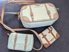 Samatha Thavasa ポーチ/財布/定期入れ　水色/ホワイトブラウン