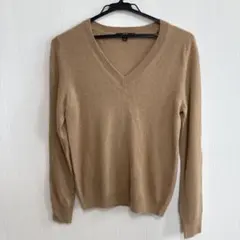 ユニクロ　カシミア100 ベージュ Vネック