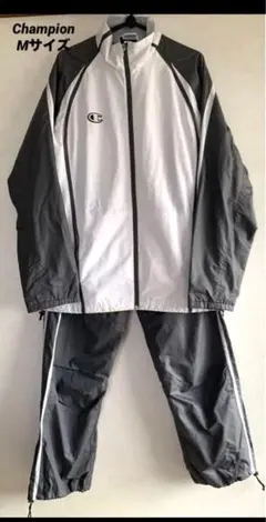 Champion ウィンドウブレーカー上下セットアップ　ホワイト/グレーMサイズのサムネイル