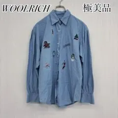 極美品✨ ウールリッチ 刺繍 デニム シャツ 長袖 サンタ クリスマス トナカイのサムネイル