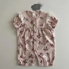 いちご柄 ロンパース バースデイ ( 70 ) 新品