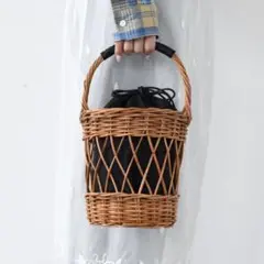 週末限定値下げ♡the Bagmati美品ハンドルレザー アラログかごバッグ