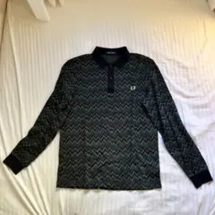 美品Fred Perry jacquard L/S ニットポロ