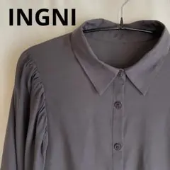 【美品】INGNI イング レディース ボリューム袖ブラウス 茶系 M