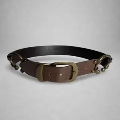 y2k archive brown leather horsebit belt