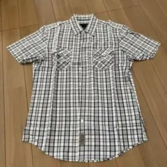 【メンズM～L相当】CK カルバンクライン 半袖 シャツ チェック柄 ロゴボタン