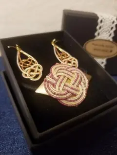 【No.211ー1】水引ピアス&髪留め(イヤリング変更無料)