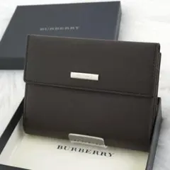 未使用品　箱付き　BURBERRY LONDON 折り財布　ノバチェック　レザー