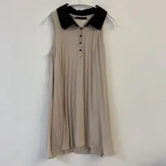 Heather ベージュ ノースリーブワンピース　フリーサイズ