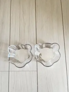 くま型ガラスボウル2個セット