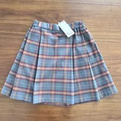 新品　UNIQLO ユニクロ　チェックプリーツスカート 140