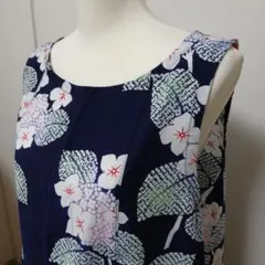 ⑥浴衣リメイク・Aラインロングワンピース．左右ポケット付き